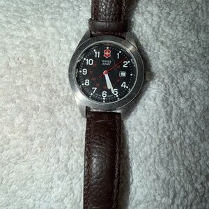 Swiss Army Men's Black Dial Brown Leather Watch